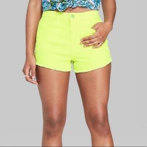 💛neon yellow wild fable high rise shorts💛